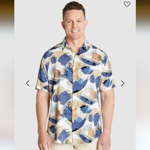Johnny Bigg Lightweight Short Sleeve Brush Stroke Print Shirt Size 2X NWT
